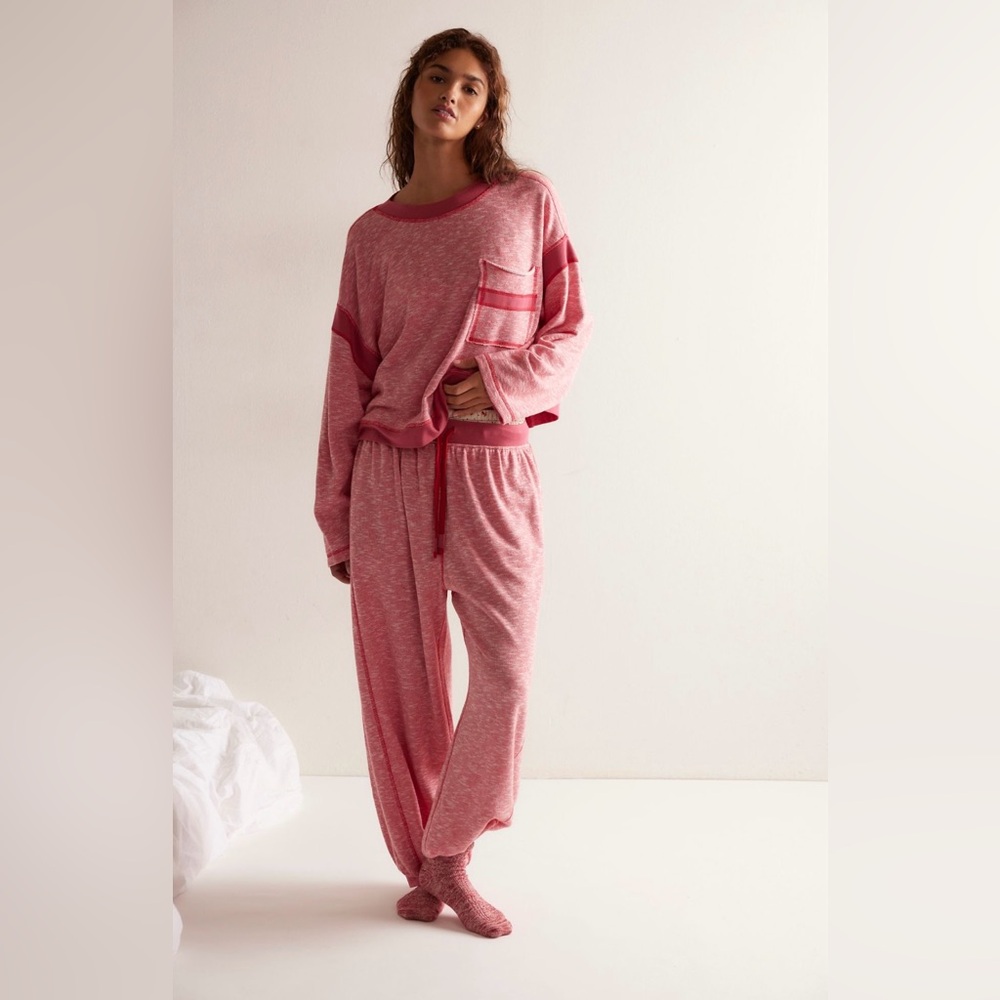 NWOT Free People Intimately Everything I Want Set In Luxe Red Combo